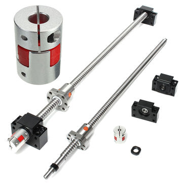 500mm SFU1605 Ball Screw with BK12 BF12 Supports and 6.35x10mm Coupler for CNC