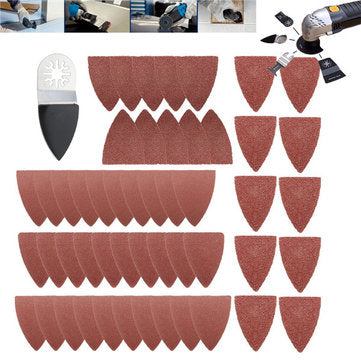 51pcs Finger Sanding Sheets Pads Paper Set For Fein Multimaster Bosch Oscillating Multitool