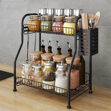 Bathroom Storage 39.5*18*38cm Countertop Household Double Storage Shelf for Bathroom and kitchen