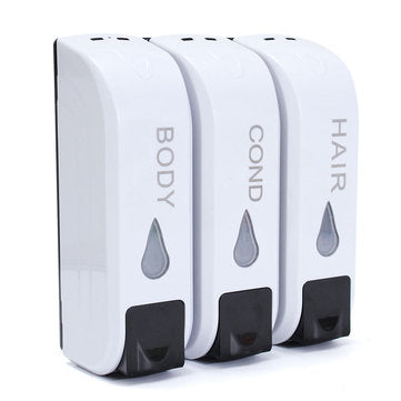 3x 350mL Wall Mounted Bathroom Soap Dispenser Shower Body Lotion Shampoo Liquid Storage Bottle