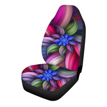 1 PC Universal Car Seat Covers Printing Front Seat Cover Protector (PATTERN: FLOWER)