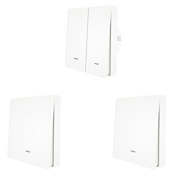MoesHouse 2 Gang WiFi Smart Push Button Switch + 2pcs 1 Gang RF433 Wall Panel Transmitter Smart Life