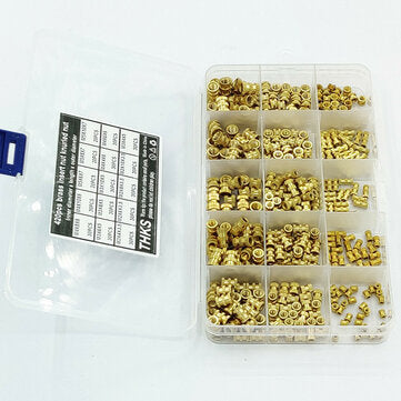 Suleve MXBN11 420Pcs M2 M3 M4 M5 Metric Female Thread Brass Knurled Nut Threaded Insert Embedment Nu