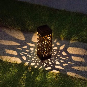Solar Power Light Sensor Hollow Out Lawn Lamp Waterproof Pathway Outdoor Garden Landscape Light