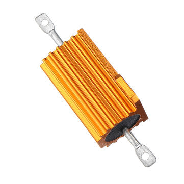 5pcs RX24 25W 8R 8RJ Metal Aluminum Case High Power Resistor Golden Metal Shell Case Heatsink Resist