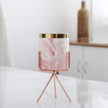Garden Metal Plant Succulent Stand Flower Pot Garden Shelves Rack Holder Gold Iron... (COLOR.: PINK)