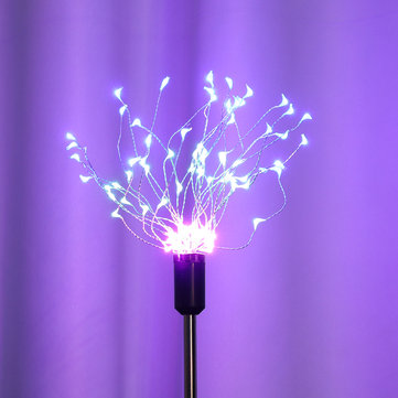 Solar Powered 8 Modes 90LED Colorful Sliver Wire Starburst Firework String Light for Christmas Garde