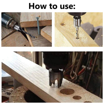 Drillpro 25pcs Woodworking Chamfer Countersink Drill Bit Set Step Drill Bits 5 Flute 90 Degree Count