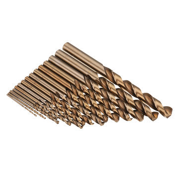 Drillpro 15pcs 1.5-10mm HSS M35 Cobalt Twist Drill Bit for Metal Stainless Steel Aluminium Copper