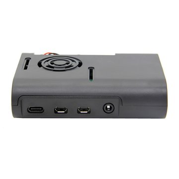 3pcs Black Protective ABS Case Support Cooling Fan for Raspberry Pi 4 Model B
