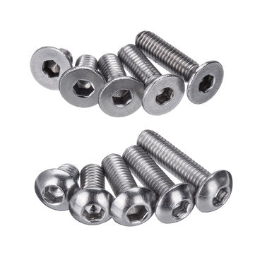 Suleve M3SH9 700Pcs M3 304 Stainless Steel Machine Screw Hex Socket Flat&Button Head Bolt Assortm