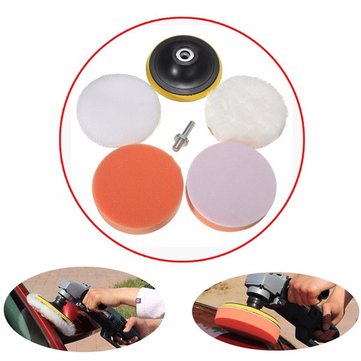 6pcs 4 Inch Sponge and Woolen Polishing Buffing Pad Kit For Car Polisher