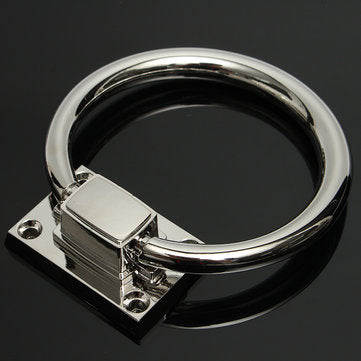 Stainless Steel Knocker Pulls Handle Pull Rings Shiny Silver for Wooden Door Chair