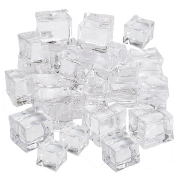 50Pcs Crystal Clear Artificial Acrylic Ice Cube Square Decor Photo Photography Props Decorations