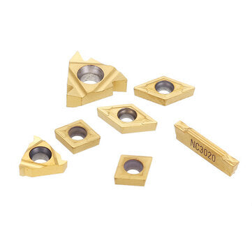 7pcs Carbide Inserts for 12mm Shank Lathe Boring Bar Turning Tool Holder CCMT060204 11IR 16ER Carbid