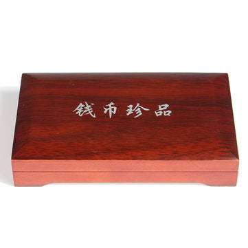 Oak Slab Wood Collection Coin Storage Box Display Holder for 2Pcs 52mm Round Coin