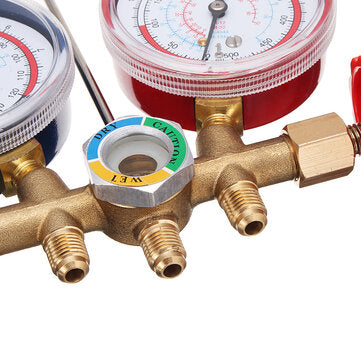 Dual Pressure Gauge A/C Diagnostic Manifold Tester Set HVAC R12 R22 R502 Charging Kit