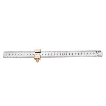 Woodworking Metric and Inch Line Scribe Ruler Positioning Measuring Ruler 300mm Marking T-Ruler Wood