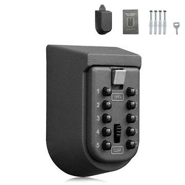 BH001 Wall-mounted Outdoor Key Storage Lock Box 10 Digit Push-Button Combination Password Key Safe B