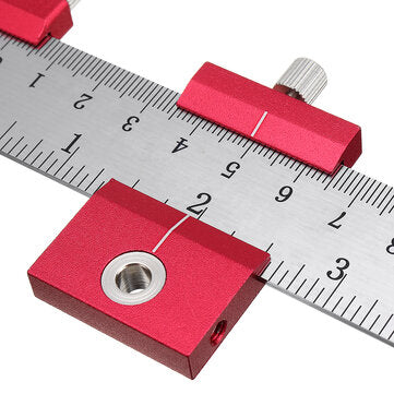 Drillpro Aluminum Alloy Cabinet Hardware Jig Inch and MM Hole Punch Locator Woodworking T Type Ruler