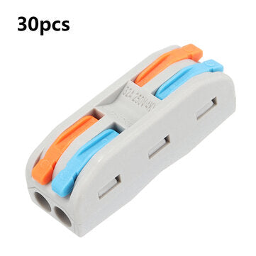 Excellway 30pcs PCT-2 2Pin Colorful Docking Connector Electrical Connectors Wire Terminal Block Univ