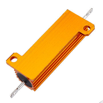 3pcs RX24 50W 0.1R 0.1RJ Metal Aluminum Case High Power Resistor Golden Metal Shell Case Heatsink Re