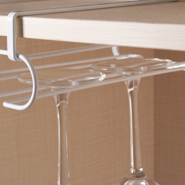 White Metal Fresh Bar Champagne Wine Glass Holder Rack Storage Cabinet Hanging