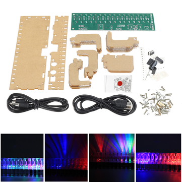 WangDaTao DIY Single-row Breathing Music Spectrum Kit Soldering Pract... (LIGHT COLOR: BLUEREDGREEN)