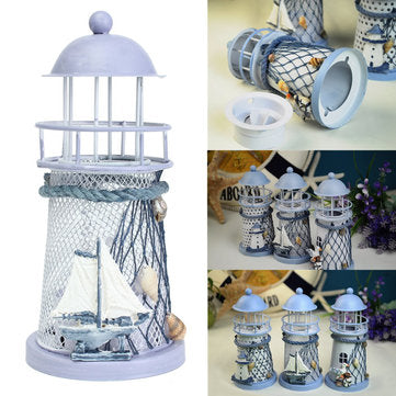 Vintage Mediterranean Style Iron House Candlestick Candelabrum Candle Holder Home Decor Tools Gifts
