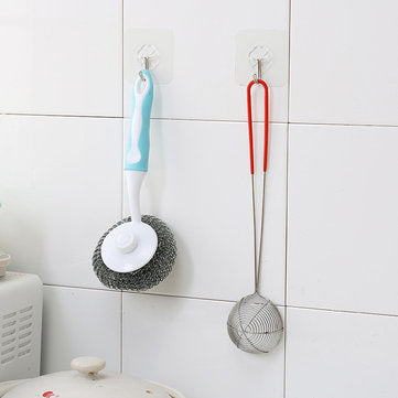 Honana HN-31 6PCs Strong Transparent Sticky Wall Hooks Hanger for Kitchen Bathroom Holder