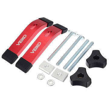 VEIKO 2 Set Quick Acting T-Track Hold Down Clamp with T Bolts and Silder Aluminum Alloy Woodworking