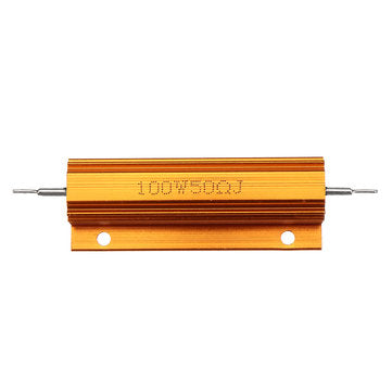 3pcs RX24 100W 50R 50RJ Metal Aluminum Case High Power Resistor Golden Metal Shell Case Heatsink Res