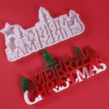 Merry Christmas Silicone Jewelry Casting Mold Resin Epoxy Mould Craft Decor Tool For Home Decoration