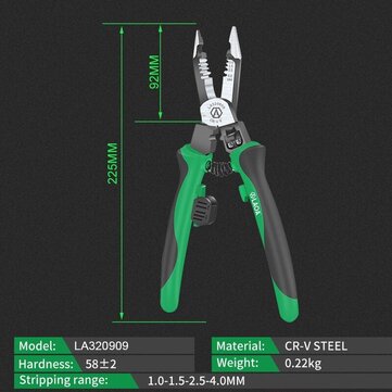 LAOA 6 in 1 Multifunctional Electrician Pliers Long Nose Pliers Wire Stripper C... (MODEL: LA320909)