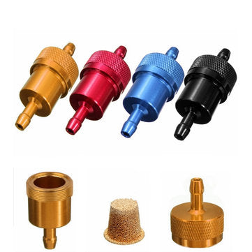 Universal Motorcycle Fuel Filter 1/4inch 6mm CNC Aluminum Alloy ATV Dirt Bike (COLOR.: YELLOW)