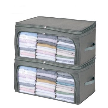 Transparent Quilts And Clothes Storage Bag Folding Organizer Bags Bamboo Container