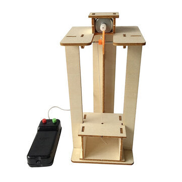 DIY Electric Electric Lift Elevator Wooden Science Experiment Puzzles Kits Physics Learning Early Ed