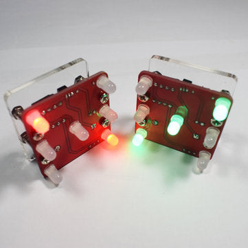 3Pcs Geekcreit DIY Shaking Red LED Dice Kit With Small Vibration Motor