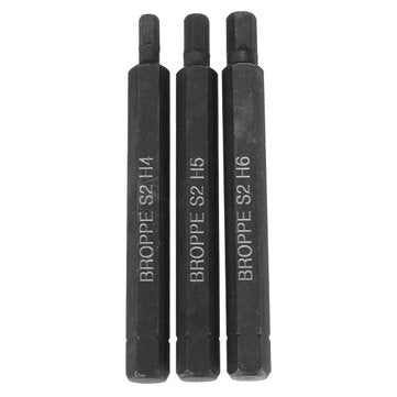 BROPPE 3pcs H4-H6 Hexagon Impact Screwdriver Bits 8mm Hex Shank 80mm Hexagon Screwdriver Bits Set