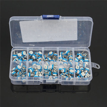500Pcs 10 Values Variable Resistor 500R To 1M RM065 Carbon Film Horizontal Trimpot Potentiometer Ass