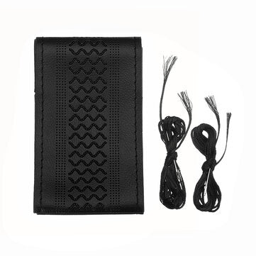 DIY 38cm Car Steering Wheel Covers Microfiber Leather with Needles and Threa... (COLOR.: BLACKBLACK)
