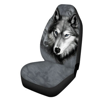 Universal Car Seat Covers Front Seat Protector Animal pattern wolf / butterfly (PATTERN: WOLF)