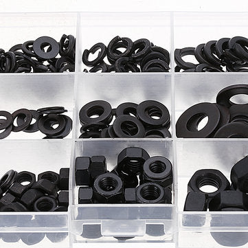 Suleve MXCW1 231Pcs Hex Nut Flat Washer Spring Lock Washer Carbon Steel M4/M5/M6/M8/M10 Assortmen