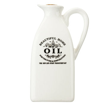 Ceramic Porcelain Olive Oil Bottle Sauce Cruet Container Vinegar Kitchen Storage Cotainer