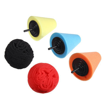 5pcs Burnishing Foam Sponge Polishing Cone Ball Buffing Pad Car Wheel Hub Cleaner Polishing Sponge S