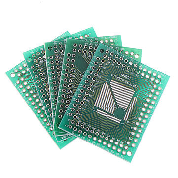 5pcs QFP TQFP LQFP FQFP 32 44 64 80 100 LQF SMD Turn To DIP Adapter PCB Board Converter Plate 0.5/0.