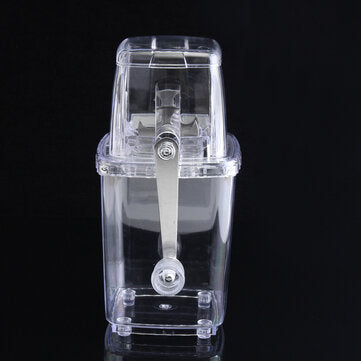 Portable Manual Ice Shaver Block Shaving Machine Crusher Snow Ice Cone Maker Transparent