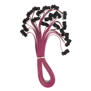 10Pcs 2.54mm FC-10P IDC Flat Gray Cable LED Screen Connected to JTAG Download Cable