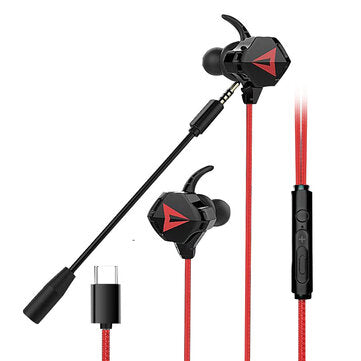 Bakeey G5 3.5mm/Type-C Gaming Headset Phone PC Earphone Wired... (TYPE: 3.5MMINTERFACE | COLOR: RED)