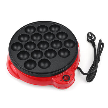 18 Holes Electric Takoyaki Octopus Ball Baking Machine Maruko Maker with Grill Pan Professional Cook